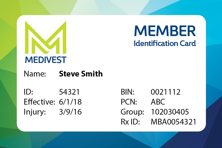 example of a Medivest member identification card